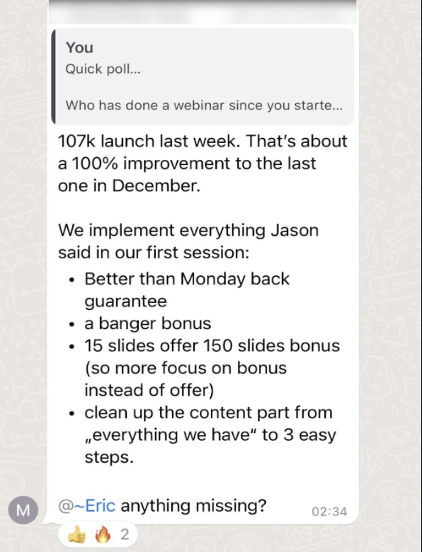 107k launch testimonial