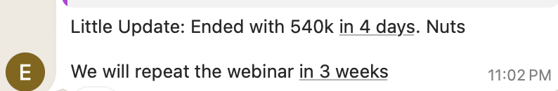 540k in 4 days testimonial